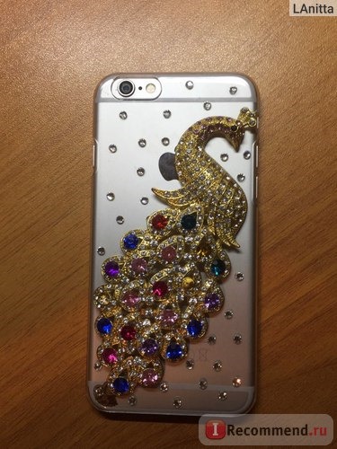 Защитный чехол-накладка на заднюю часть смартфона Aliexpress Peacock Crystal Rhinestone Hard Back Case Cover for Apple iPhone 6 6G 4.7