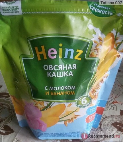 Каша Heinz овсяная с молоком и бананом фото