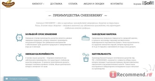 Сайт Shop-cheeseberry.ru Интернет-магазин десертов Чизберри фото