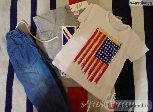 Комплект (футболка и штанишки) AliExpress ST110 free shipping new boys summer clothes set with British and American flag baby clothes T-shirts and jeans kids suits retail фото