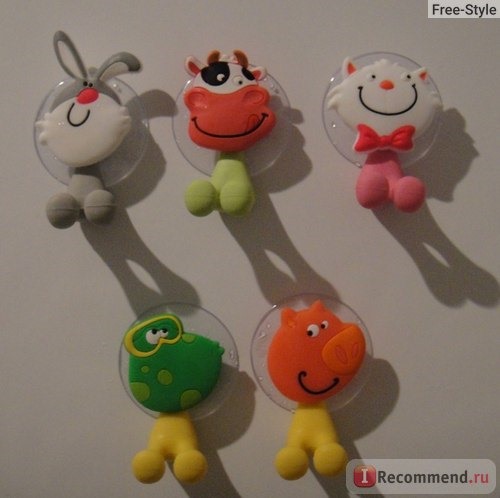 Держатели для зубных щеток Aliexpress Free Shipping 5pcs/Set Cute Cartoon Animal Sucker Toothbrush holder / Suction hooks 19001 b008 фото