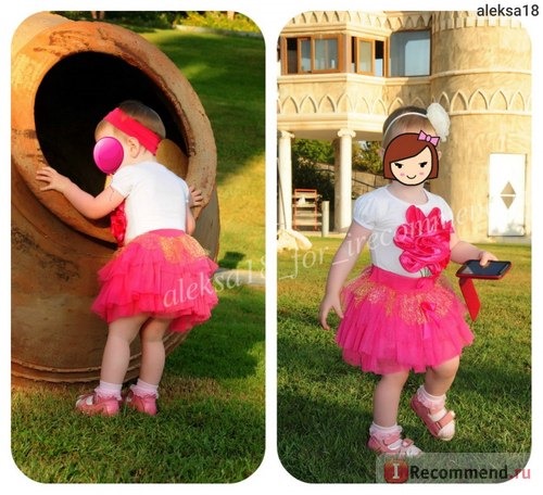 Комплект AliExpress Novelty fashion suit for girls 2014 Summer Flower T-shirt and beautiful skirt two pieces sets pretty princess clothing suit фото