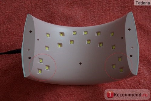 LED лампа для полимеризации гель-лака Aliexpress SUNUV SUN9x Plus 36W Nail Lamp 18 LEDs Perfect Thumb Solution фото