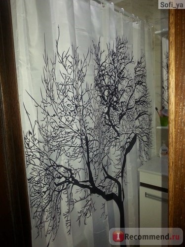 Шторка в ванную New Big Black Scenery Tree Design Bathroom Waterproof Fabric Shower Curtain фото