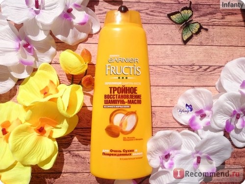 Шампунь Garnier Fructis Укрепляющий шампунь-масло тройное восстановление фото