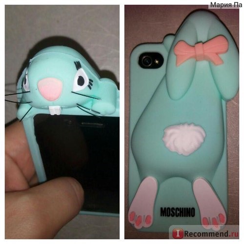 Чехол для мобильного телефона Aliexpress Luxury Fashion Cartoon 3D Moschinoe Bunny case Rabito Rabbit Silicon Case Cover For iPhone 4 4s 5 5s without retail package фото