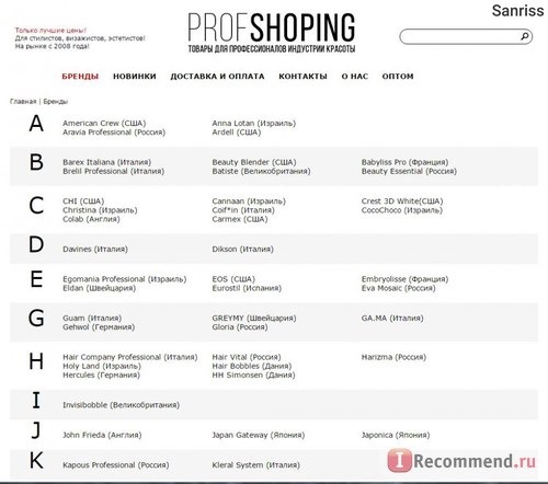 Сайт Profshoping.ru - интернет-магазин косметики и парфюмерии ПрофШопинг фото