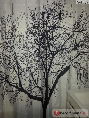 Шторка в ванную New Big Black Scenery Tree Design Bathroom Waterproof Fabric Shower Curtain фото