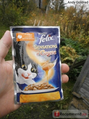 Корм для кошек Felix Sensations в соусе индейка с беконом