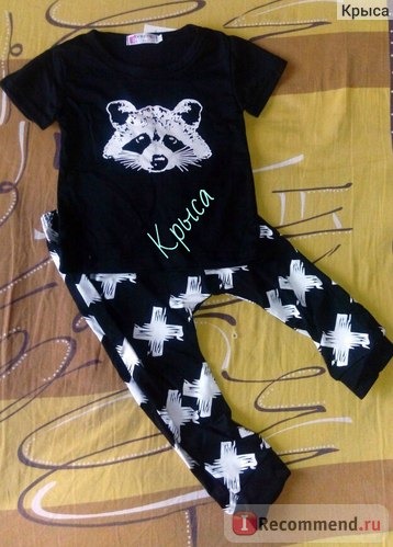 Комплект (футболка и штанишки) AliExpress New Autumn Summer Baby clothing Boys short Sleeve Gary Fox Girls Casual set Baby Clothing фото