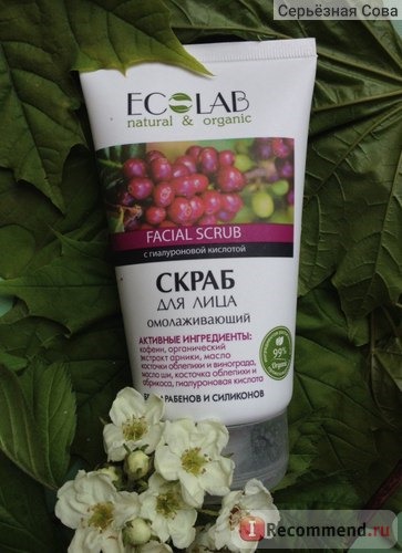 Скраб для лица Ecolab Омолаживающий с гиалуроновой кислотой фото