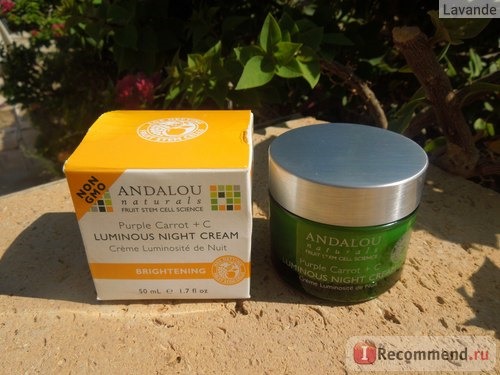 Крем для лица Andalou Naturals Luminous Night Cream, Purple Carrot + C, 1.7 fl oz (50 ml) фото