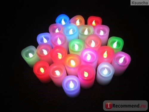 Свеча светодиодная Aliexpress Colorful LED Vanilla Scented Flameless Wax pillar Candles with Timer Remote Control фото