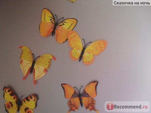 Бабочки на магнитах Butterfly Sticker 3D Art Design фото