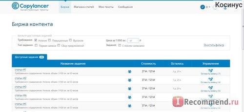 Биржа копирайтинга copylancer.ru фото