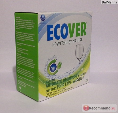 Таблетки для посудомоечных машин Ecover Natural Automatic Dishwasher Tablets фото