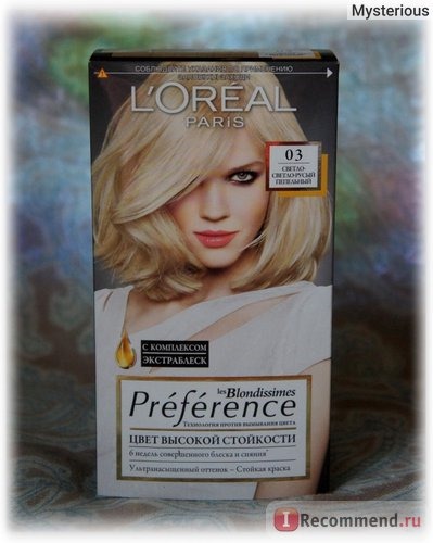 Краска для Волос L'OREAL Preference Les Blondissimes в Оттенке 03 Светло-Светло-Русый Пепельный