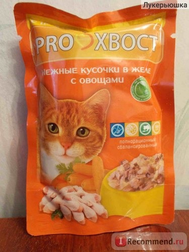 Корм для кошек PROХВОСТ Нежные кусочки в желе с овощами фото