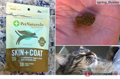 Витамины Pet Naturals of Vermont Skin + Coat for Cats (30 Duck Flavored Chews) фото