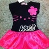 Комплект AliExpress Комплект туничка+леггинсы 1 Set Retail 2013 New 100% cotton kids clothing set, T-shirt+ dot pant, hello kitty children set, 2 colors available фото