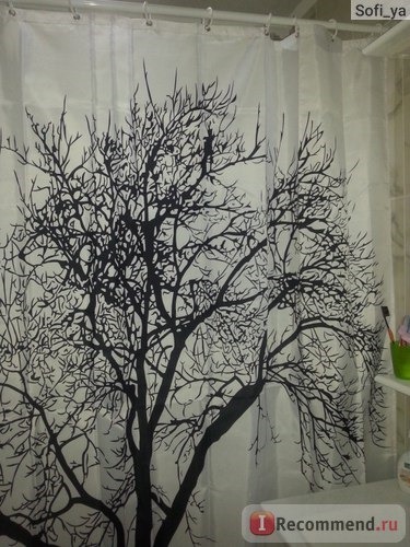 Шторка в ванную New Big Black Scenery Tree Design Bathroom Waterproof Fabric Shower Curtain фото