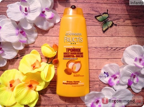 Шампунь Garnier Fructis Укрепляющий шампунь-масло тройное восстановление фото