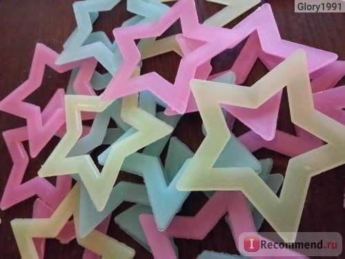 Светящиеся звезды Aliexpress 40pcs/set Mix color Fluorescence Glow in Dark wall sticker colorful Luminous Star Nursery Kid Baby Room on sale фото