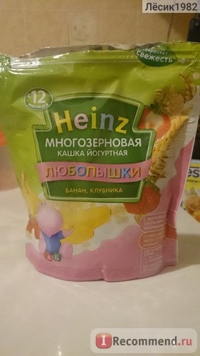 Каша Heinz Многозерновая кашка фруктово-йогуртная банан, клубника фото