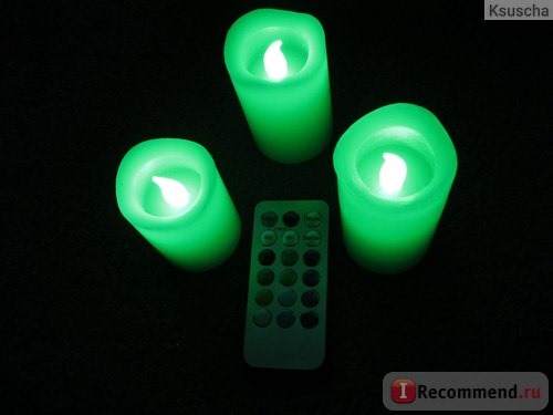 Свеча светодиодная Aliexpress Colorful LED Vanilla Scented Flameless Wax pillar Candles with Timer Remote Control фото