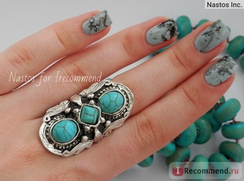 Бижутерия Aliexpress Cheap Fashion Jewelry Tibetan Silver Plated Unique Shaped Inlay Turquoise Bead Vintage Ring for Women Party фото