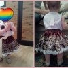 Комплект AliExpress sleeveless top with three flowers + leopard tutu фото