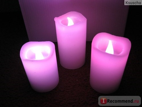 Свеча светодиодная Aliexpress Colorful LED Vanilla Scented Flameless Wax pillar Candles with Timer Remote Control фото