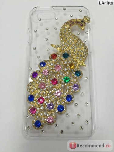 Защитный чехол-накладка на заднюю часть смартфона Aliexpress Peacock Crystal Rhinestone Hard Back Case Cover for Apple iPhone 6 6G 4.7