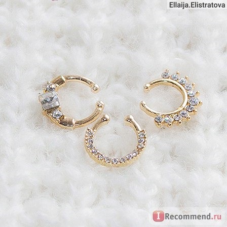 Бижутерия Aliexpress 2015 Fashion Surgical Steel Zircon Fake Nose Ring Hoop Ring Nose Body Jewelry Fake Septum Rings Piercing Hot fake nose ring фото