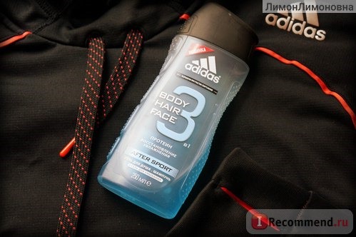 Гель для душа Adidas AFTER SPORT 3 в 1 Body Hair Face. фото