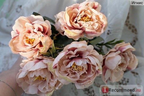 Пионы AliExpress 1 Bouquet European Pretty Wedding Mini Peony Artificial Silk Flower bouquet Flores Bride Home Decoration Cheap Fake Flowers фото