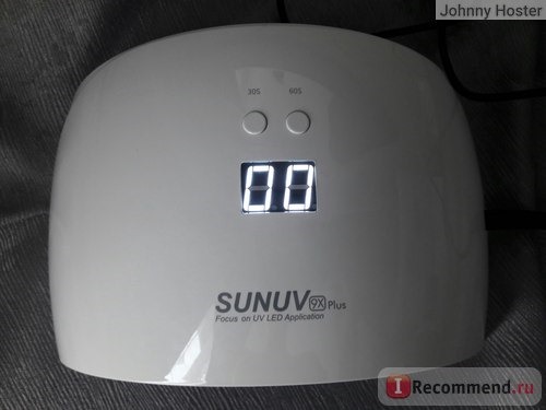 LED лампа для полимеризации гель-лака Aliexpress SUNUV SUN9x Plus 36W Nail Lamp 18 LEDs Perfect Thumb Solution фото