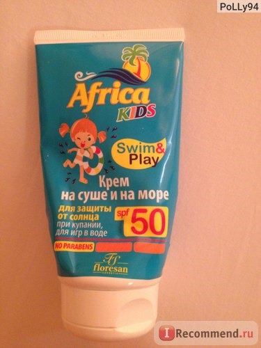 Солнцезащитный крем Floresan Africa kids На суше и на море spf 50 фото