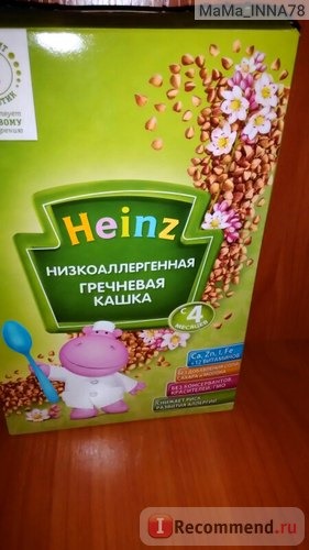 Каша Heinz безмолочная гречневая фото