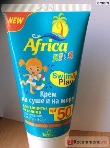 Солнцезащитный крем Floresan Africa kids На суше и на море spf 50 фото