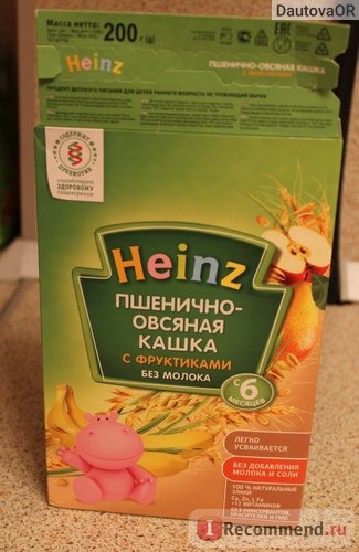 Каша Heinz Пшенично-овсяная с фруктиками фото