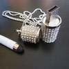 Флешка Aliexpress Cute Crystal Silver Cylinder + Chain 16GB USB 2.0 Flash Memory Stick Drive Car/Pen/Thumb фото