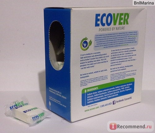 Таблетки для посудомоечных машин Ecover Natural Automatic Dishwasher Tablets фото