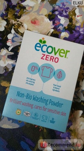 Стиральный порошок ультраконцентрат Ecover ZERO Non - Bio Washing Powder фото