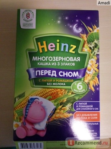 Каша Heinz перед сном из 3 злаков с липой и ромашкой фото