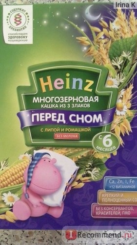 Каша Heinz перед сном из 3 злаков с липой и ромашкой фото