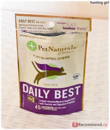 Витамины Pet Naturals of Vermont Daily Best For Cats, Sugar-Free, Chicken Liver Flavored фото