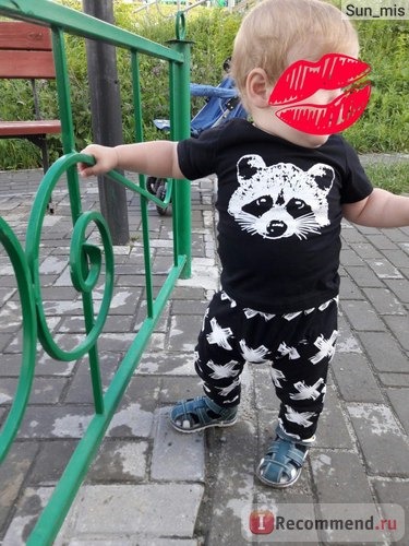 Комплект (футболка и штанишки) AliExpress New Autumn Summer Baby clothing Boys short Sleeve Gary Fox Girls Casual set Baby Clothing фото