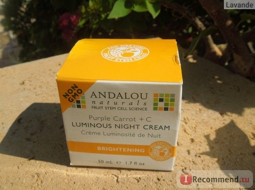 Крем для лица Andalou Naturals Luminous Night Cream, Purple Carrot + C, 1.7 fl oz (50 ml) фото