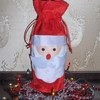 Новогодний чехол для бутылки вина/шампанского с Дедом Морозом Wine Bottle Cover Santa Claus Christmas New Year 2015 фото